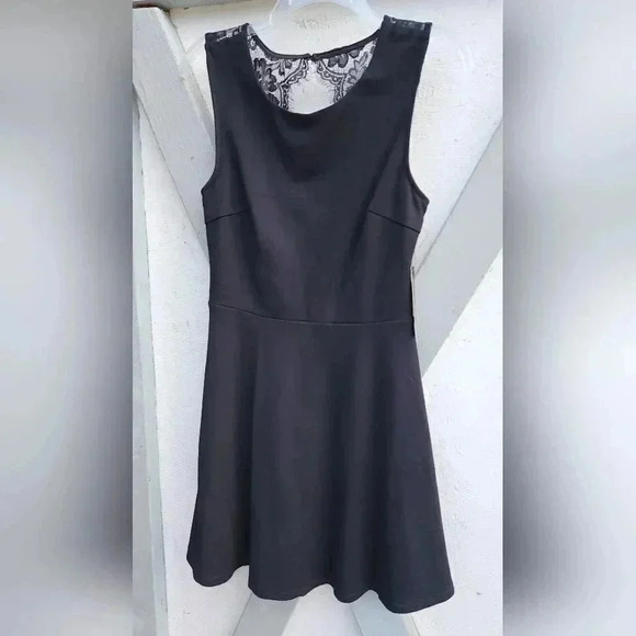 NWT! Lulus Need You Close Black Lace Backless Skater Dress Fit & Flare L - Picture 7 of 11